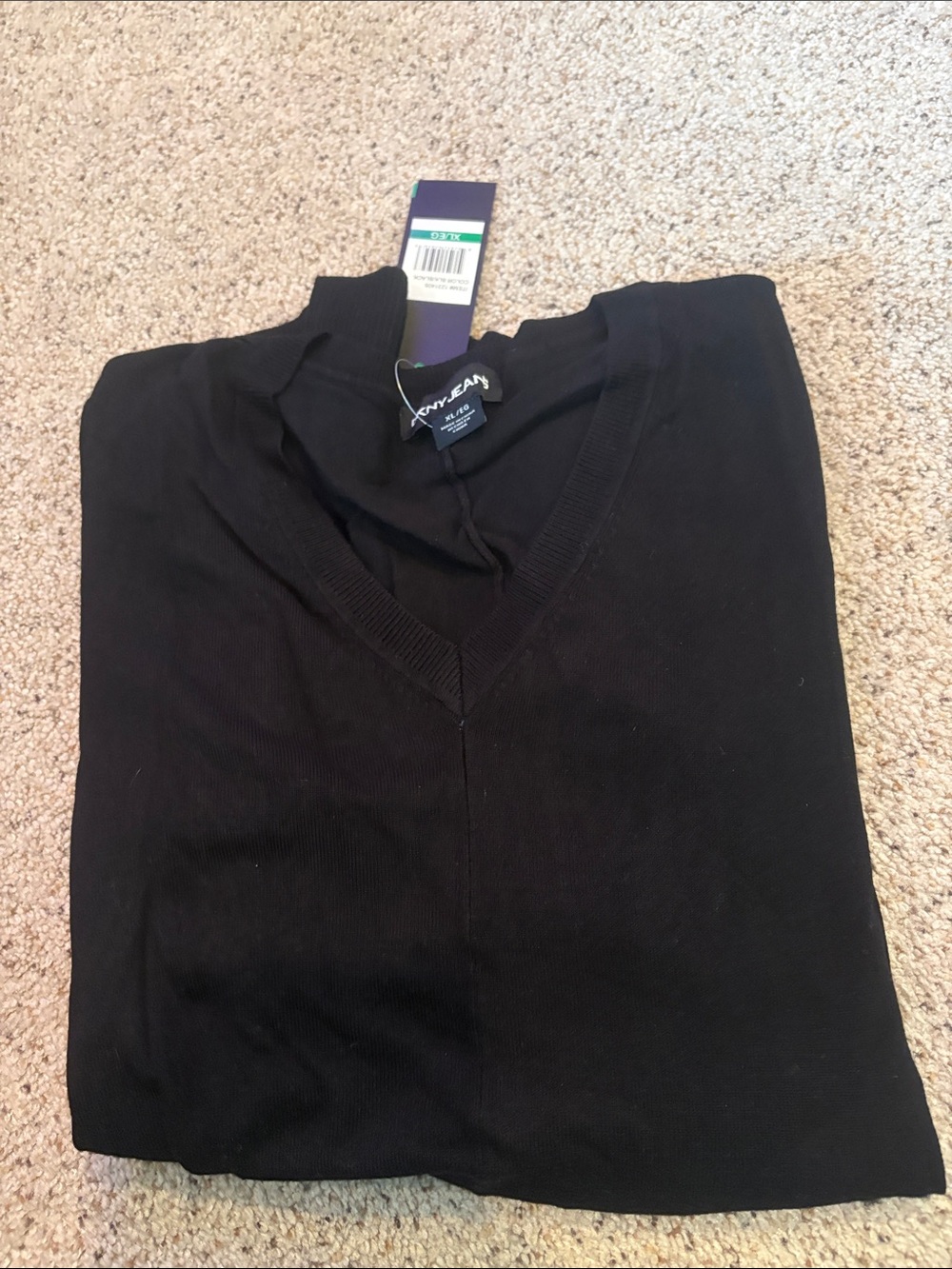 DKNY Black V-Neck Women's Sweater